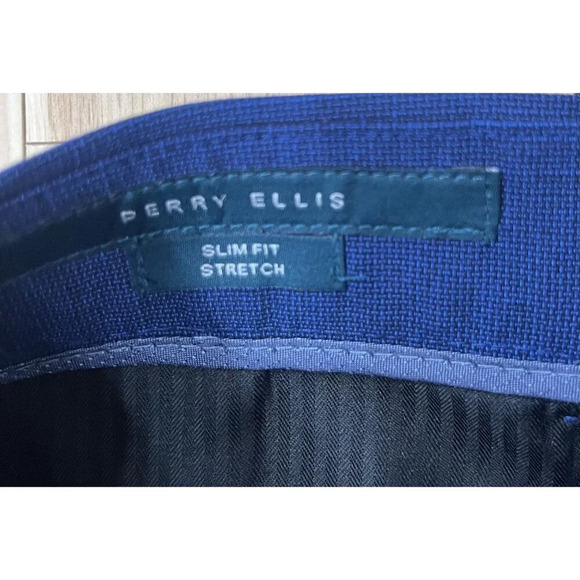 Perry Ellis Slim Fit Stretch Navy Men's Dress Pants 30 x 30 - Picture 3 of 5